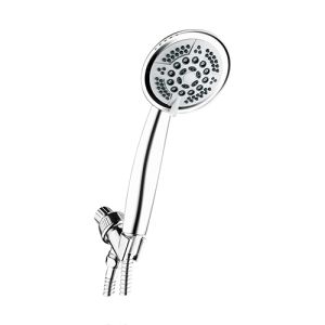 Modern 5 Function Shower Head, Massager, Holder, Stainless Steel Hose, Chrome Plated, Plumb Tech