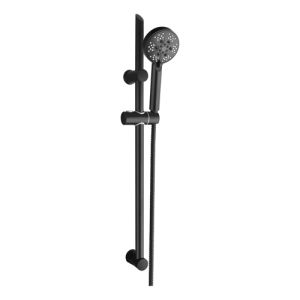 5 Function Massage Handheld Showerhead, Matte Black, Holder Adapter, 60