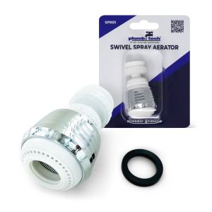 Swivel Stream Aerator, White Plastic/Chrome